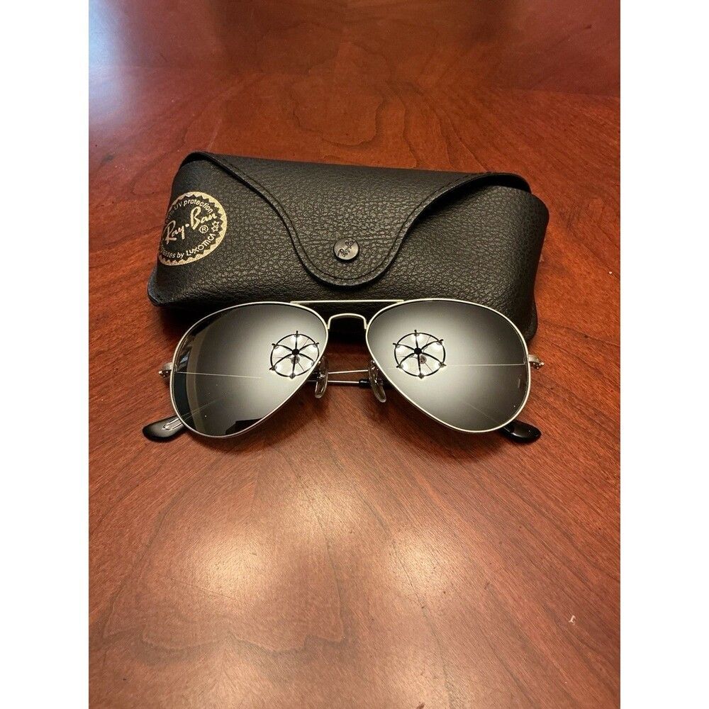 Ray-Ban RB3025 Aviator Silver Frame Custom Silver Lenses 58mm (16)